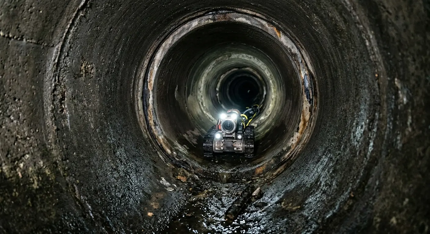 Robotic sewer camera inspecting pipe interior for Sewer Line Repair in Point Pleasant Beach